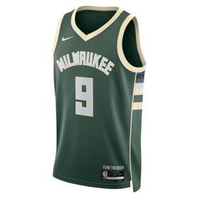 Camiseta Hombre NBA Milwaukee Bucks Bobby Portis JR 9 2022-23 Nike Icon Edition Verde Swingman